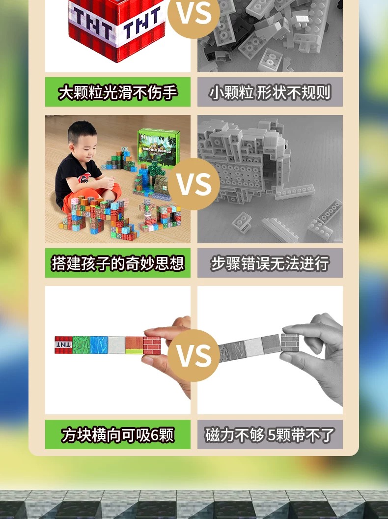 MC我的世界磁力方块积木益智玩具3到6岁拼图2025新款儿童礼物拼装(图11)