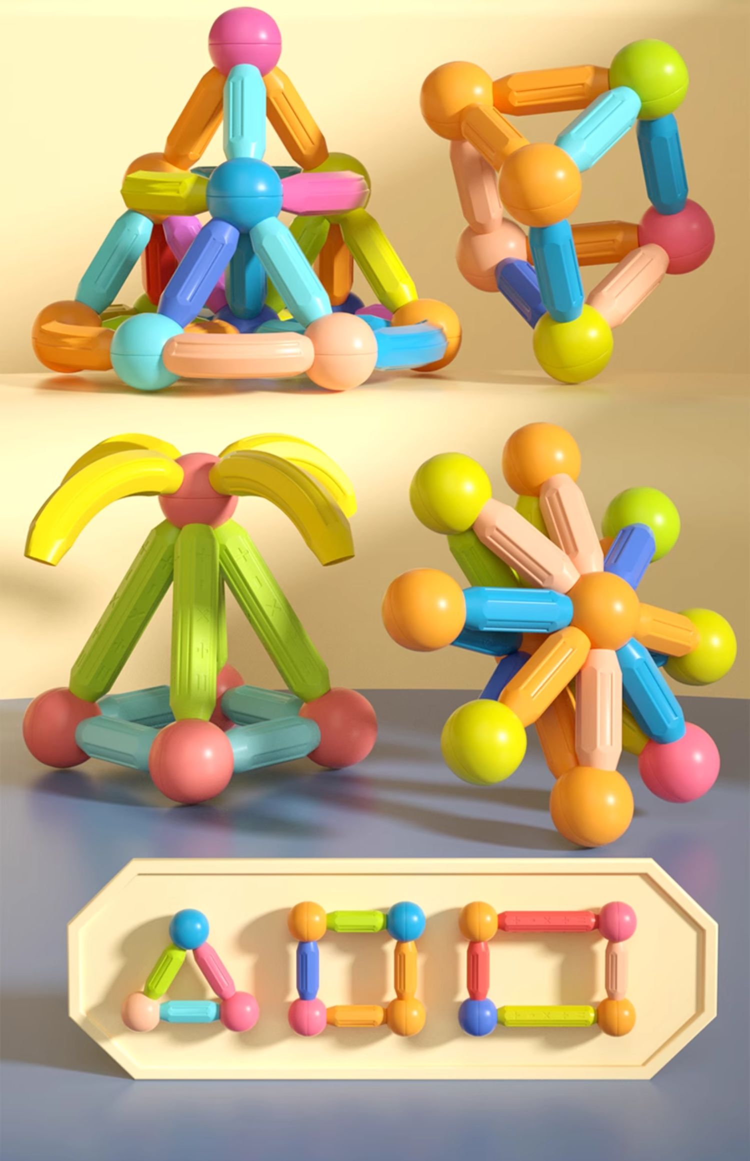 百变磁力棒儿童宝宝拼装积木片女孩磁铁智力拼接益智拼图早教玩具(图18)