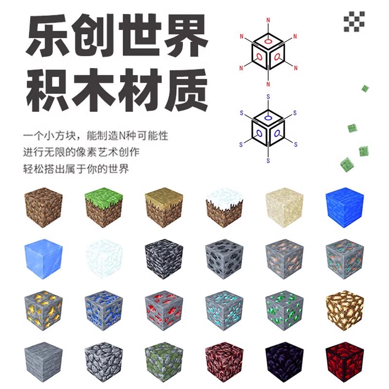 我的磁力方块磁铁磁吸铁石男孩世界积木儿童礼物益智迷你拼装玩具(图2)