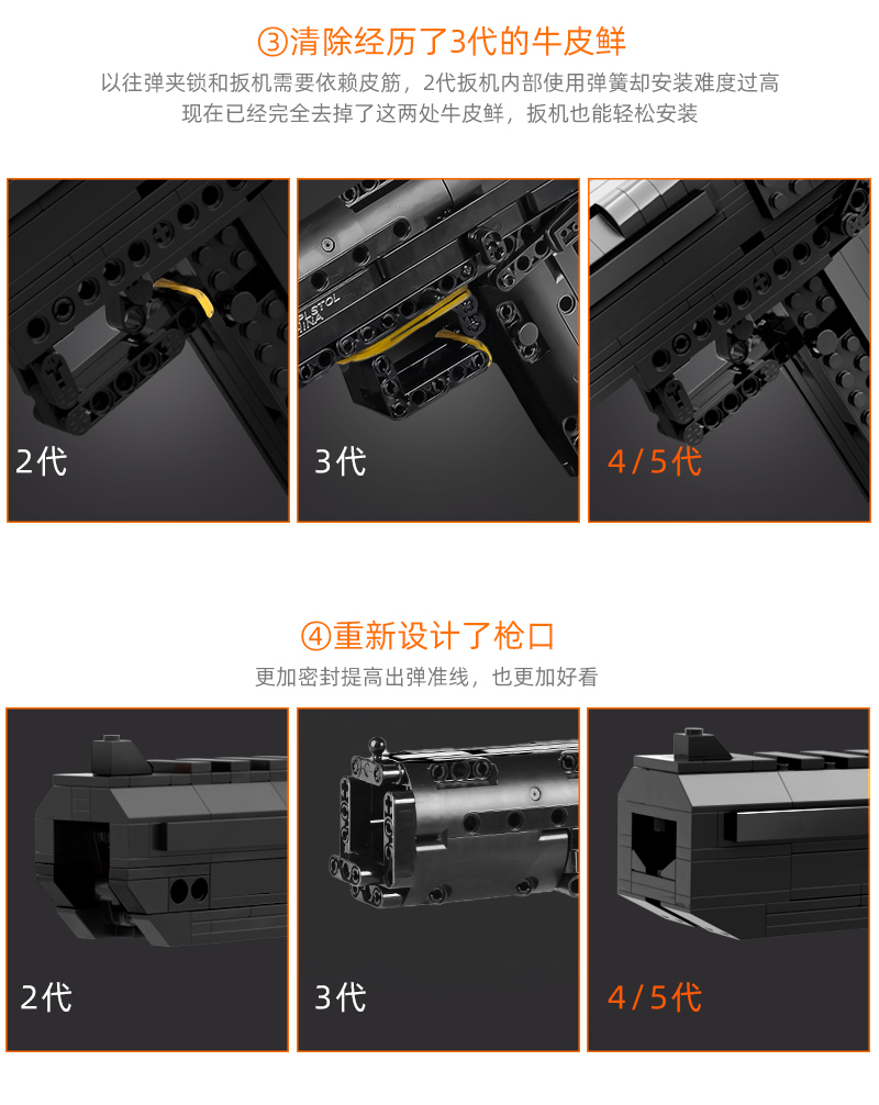 5代沙漠之鹰积木枪可发射子弹艾西莫夫拼装积木玩具男孩高难度(图16)