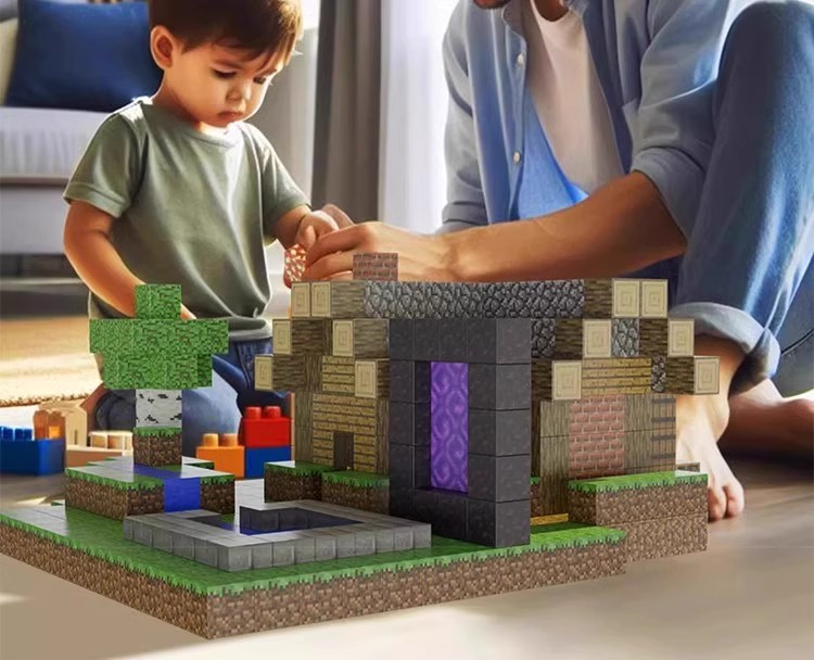 2025新款我的世界磁力方块磁铁积木儿童益智拼装磁吸玩具全套模型(图13)