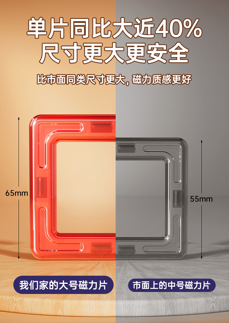 磁力片儿童益智玩具吸铁石贴拼装积木女男孩纯智力百变磁力棒磁性(图8)