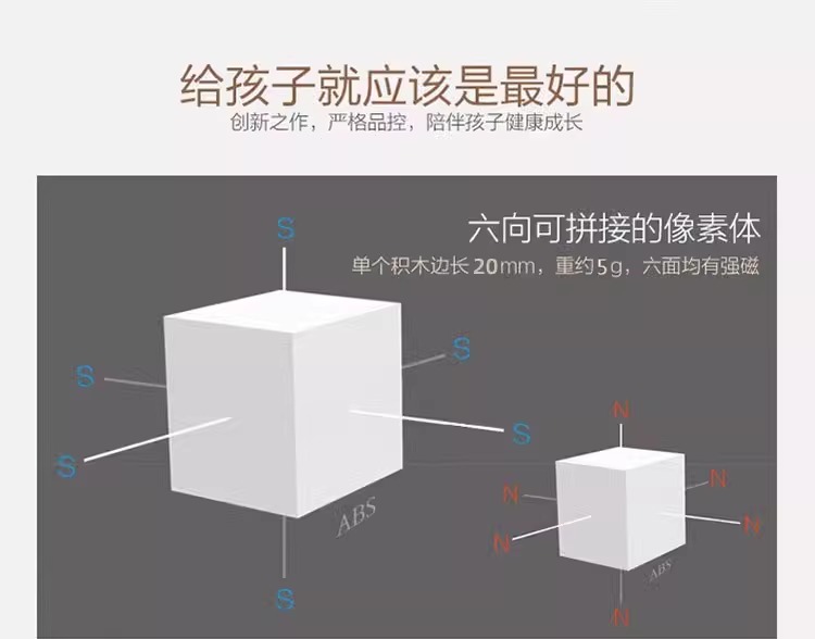 我的世界磁力方块磁吸磁铁积木全套周边儿童DIY拼装玩具生日礼物6(图14)