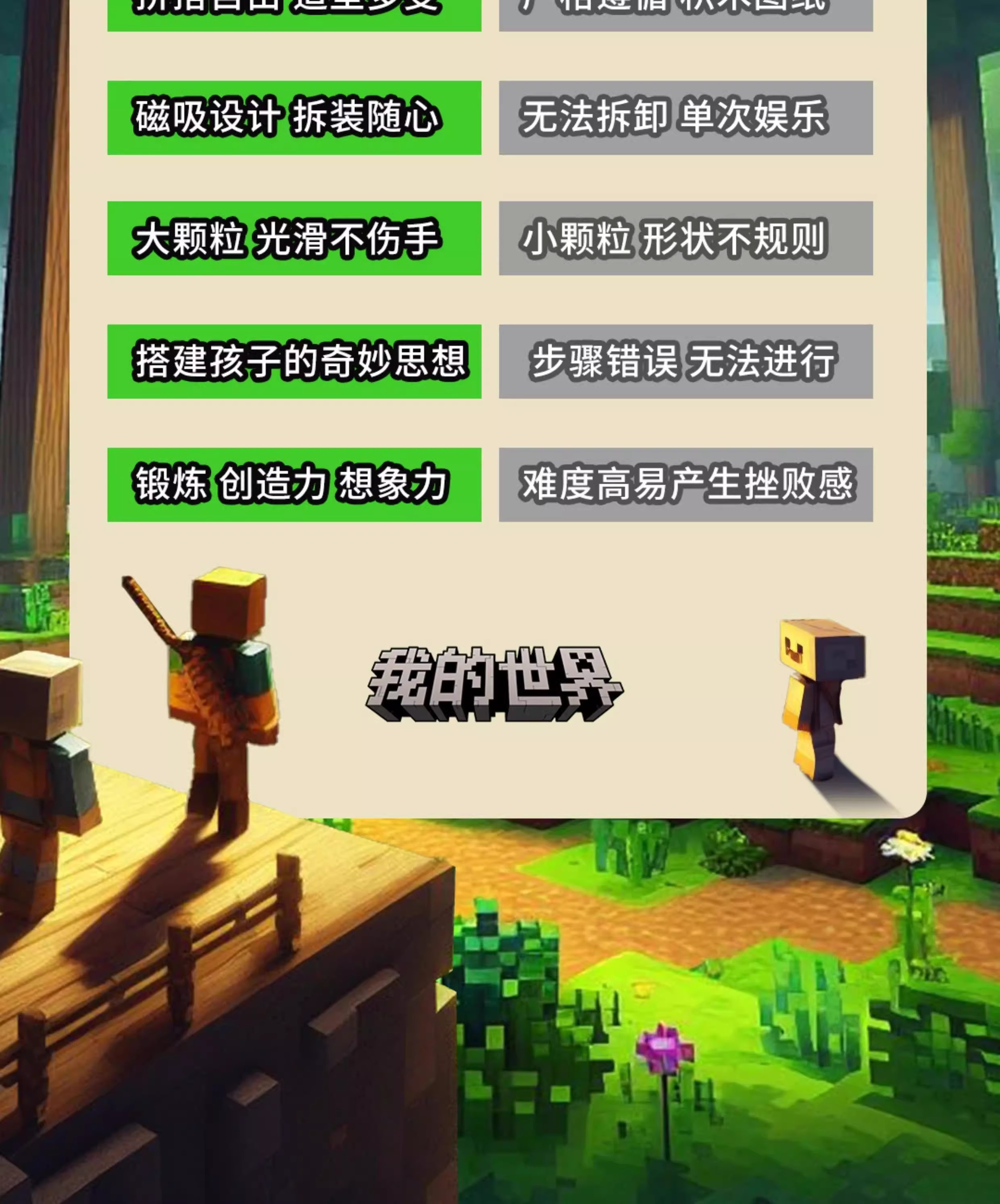 我的世界磁力方块儿磁铁积木全套磁吸磁性片益智拼装儿童玩具男孩(图6)