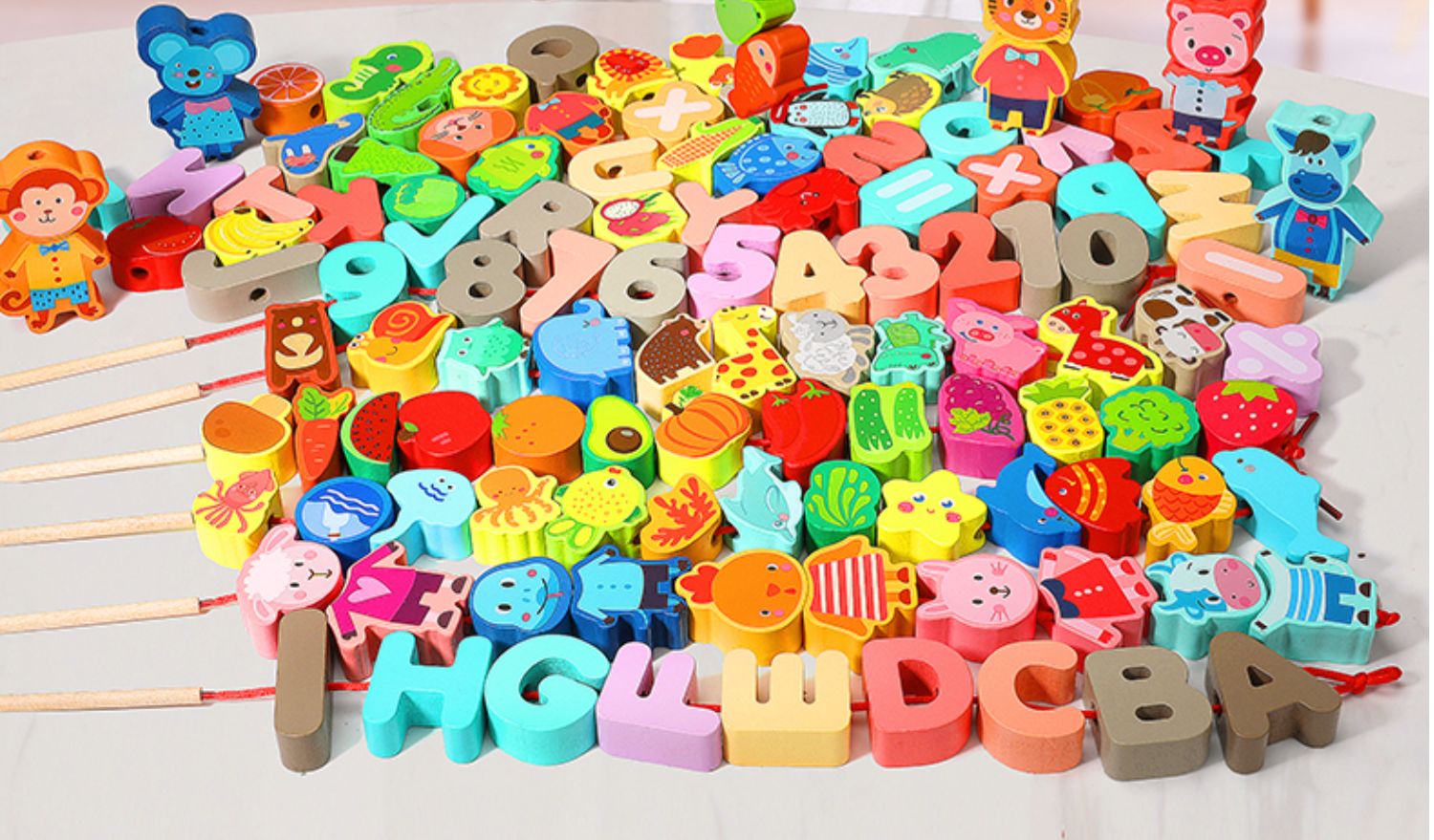 婴幼儿串珠儿童玩具穿珠子益智专注力训练穿线大颗粒一岁宝宝积木(图5)