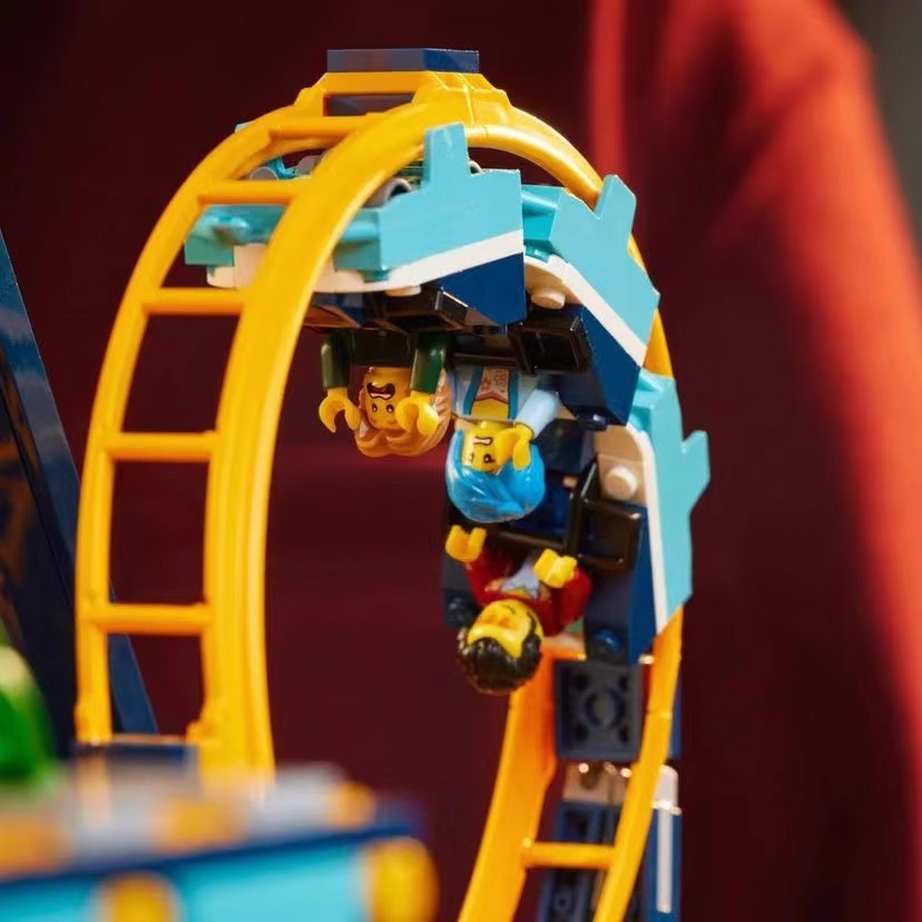 游乐园垂直翻滚过山车积木模型成年人高难度拼装男孩子女玩具礼物(图12)