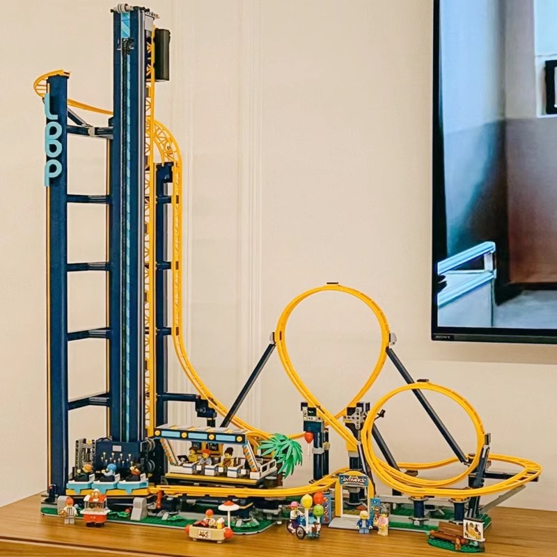 游乐园垂直翻滚过山车积木模型成年人高难度拼装男孩子女玩具礼物(图14)