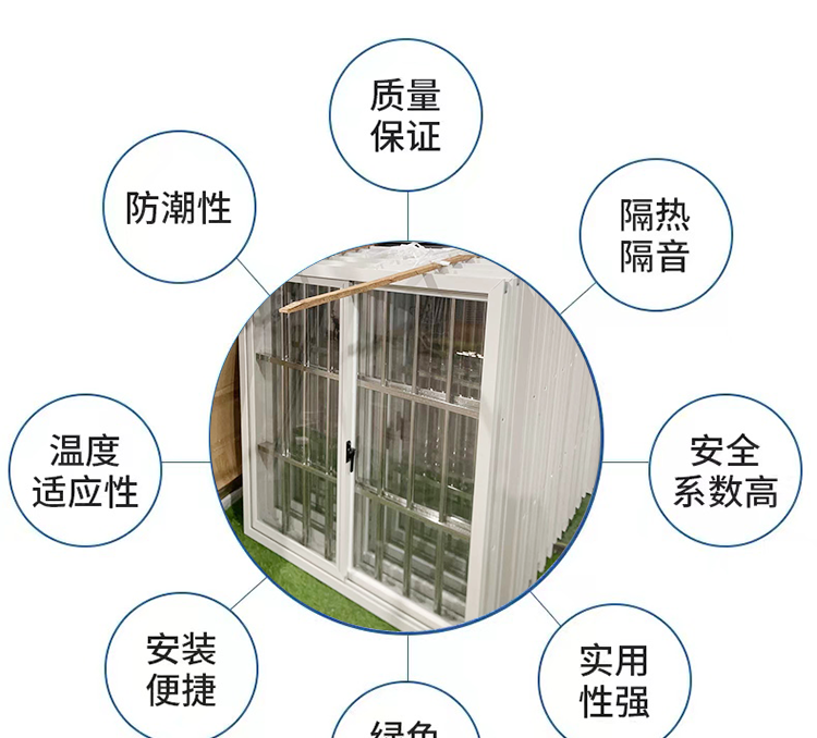 塑钢窗集装箱活动房塑钢窗快拼箱窗拼装箱彩钢板房塑钢防盗一体窗(图4)