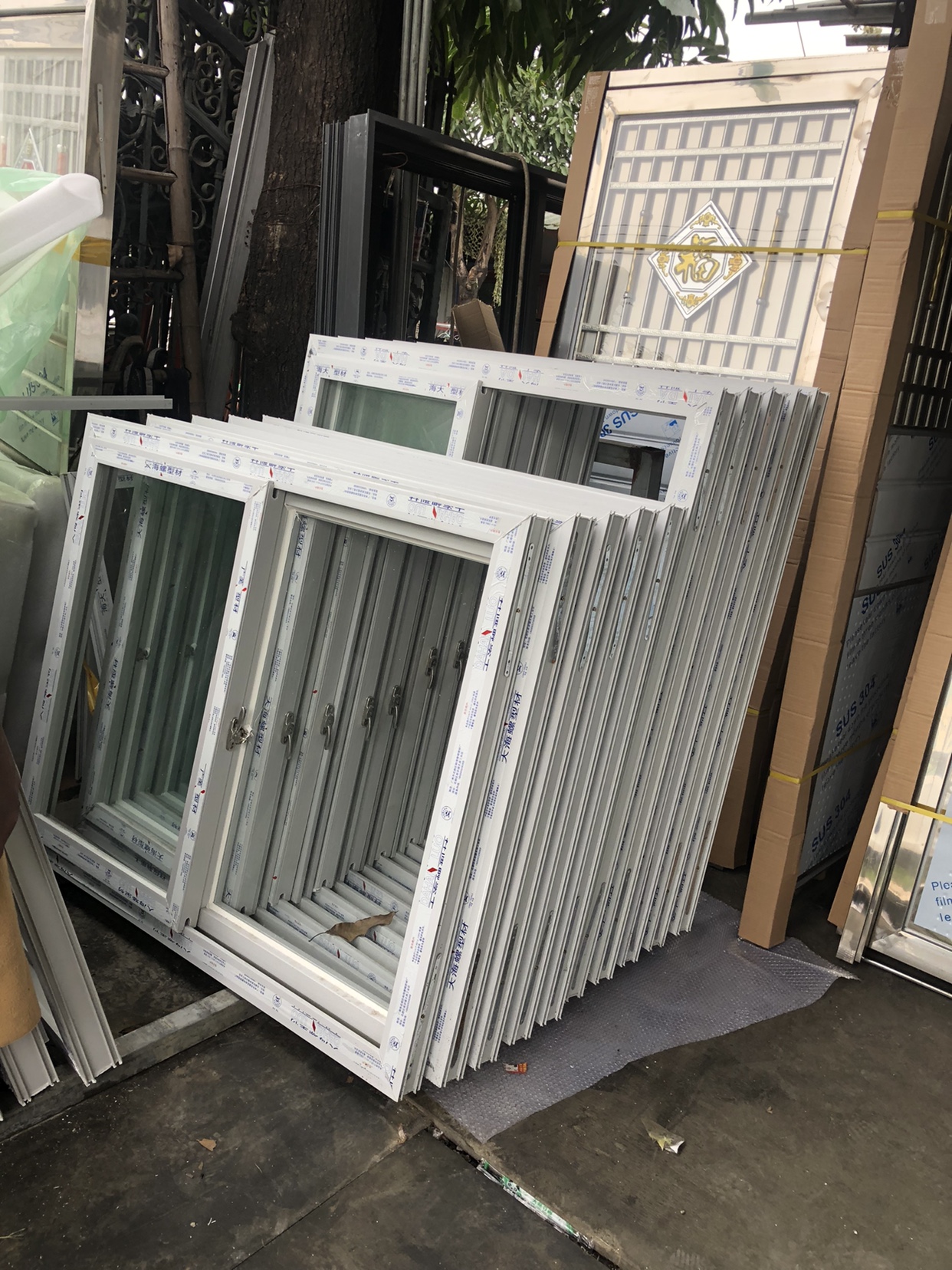 塑钢窗定制厕所窗户小窗双轨道60型白色塑钢窗户板房集装箱窗工厂(图15)