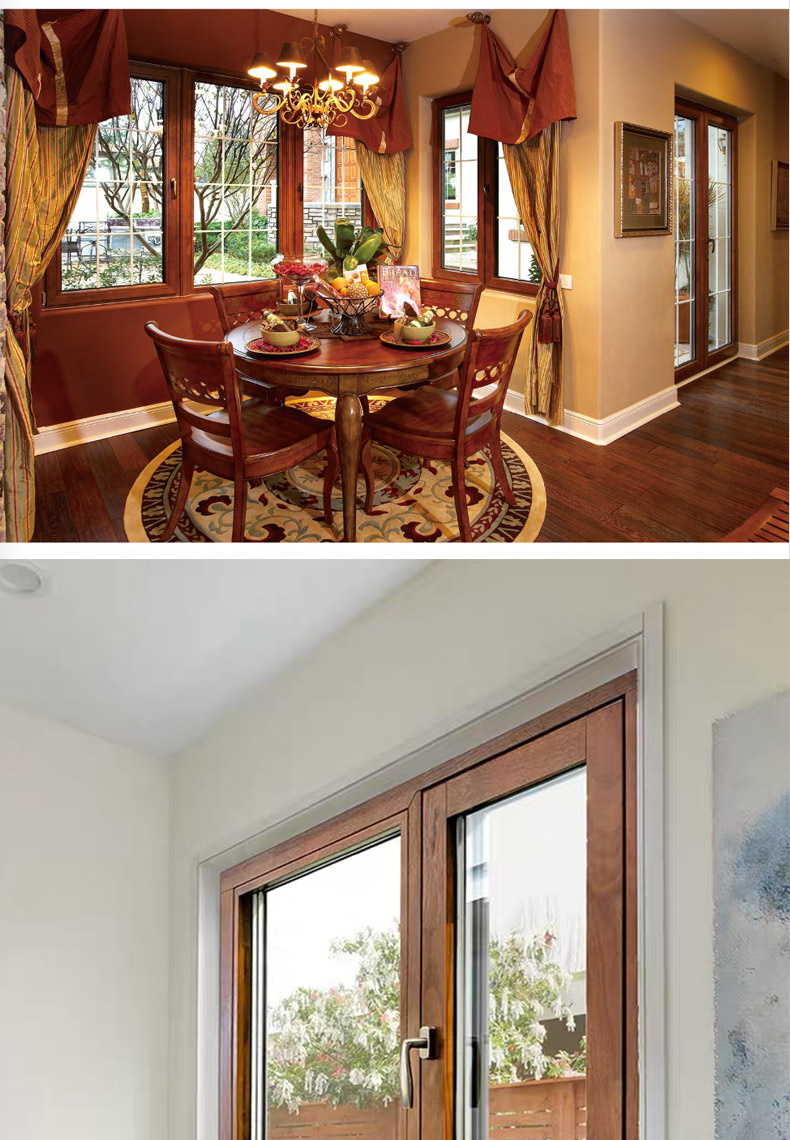 源头工厂北京铝包木门窗定制隔音密封静音窗户木包铝阳光房(图21)