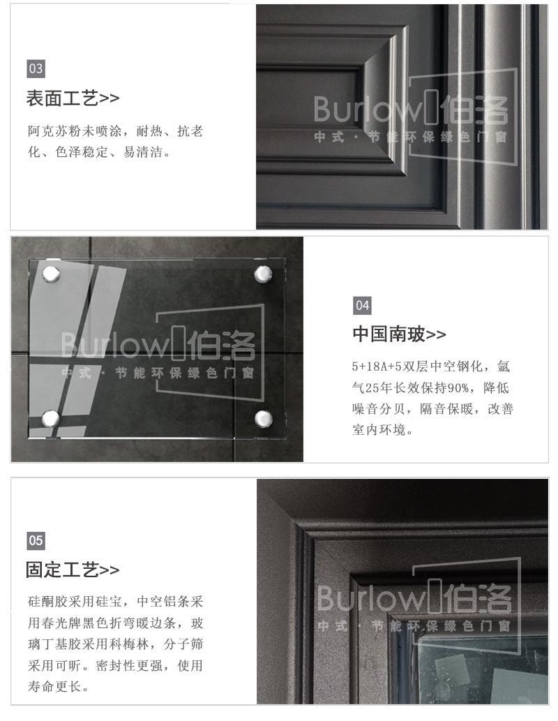 伯洛仿古门窗铝合金复古民宿别墅园林定制断桥铝新中式65系仿古窗(图7)