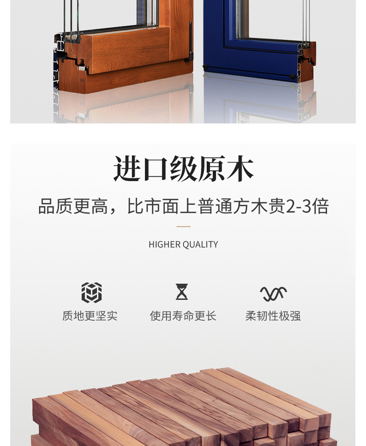 北京铝包木门窗厂家直销封阳台窗户隔音隔热密封系统窗阳光房定制(图4)