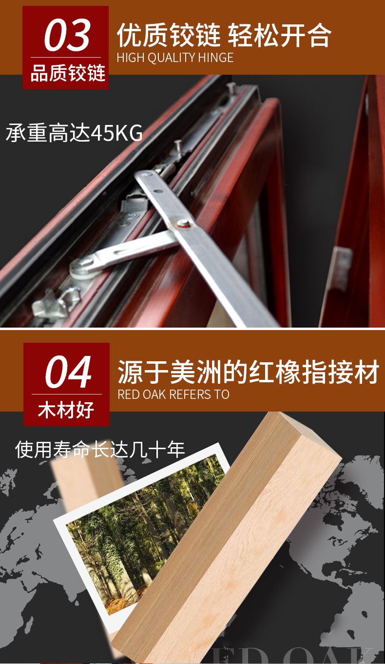 旭日风基础建材铝包木门窗德式木包铝门窗纯实木门窗断桥铝隔音窗(图6)