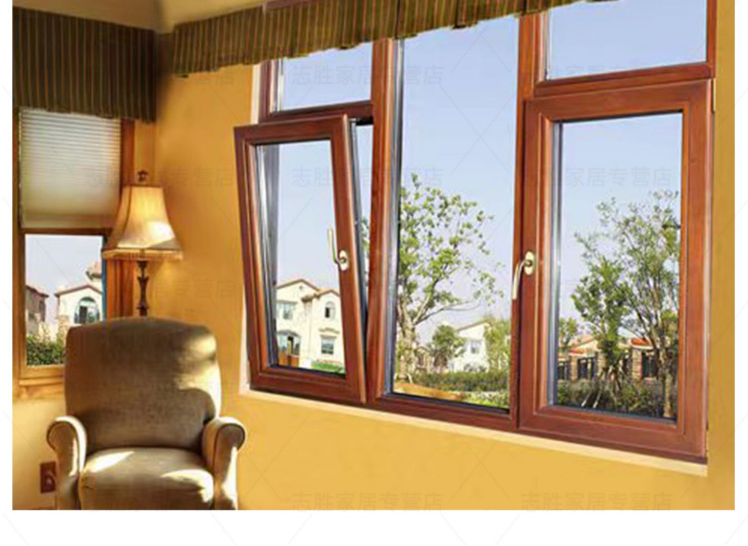 德式进口铝包木窗实木门窗铝包木窗纱一体木包铝隔音窗定制红橡木(图12)