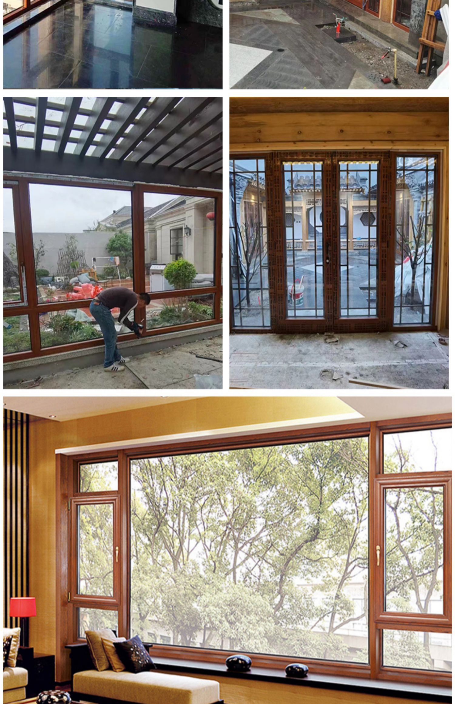 豪华铝包木门窗德式木包铝门窗纯实木门窗断桥铝隔音窗玻璃阳光房(图13)