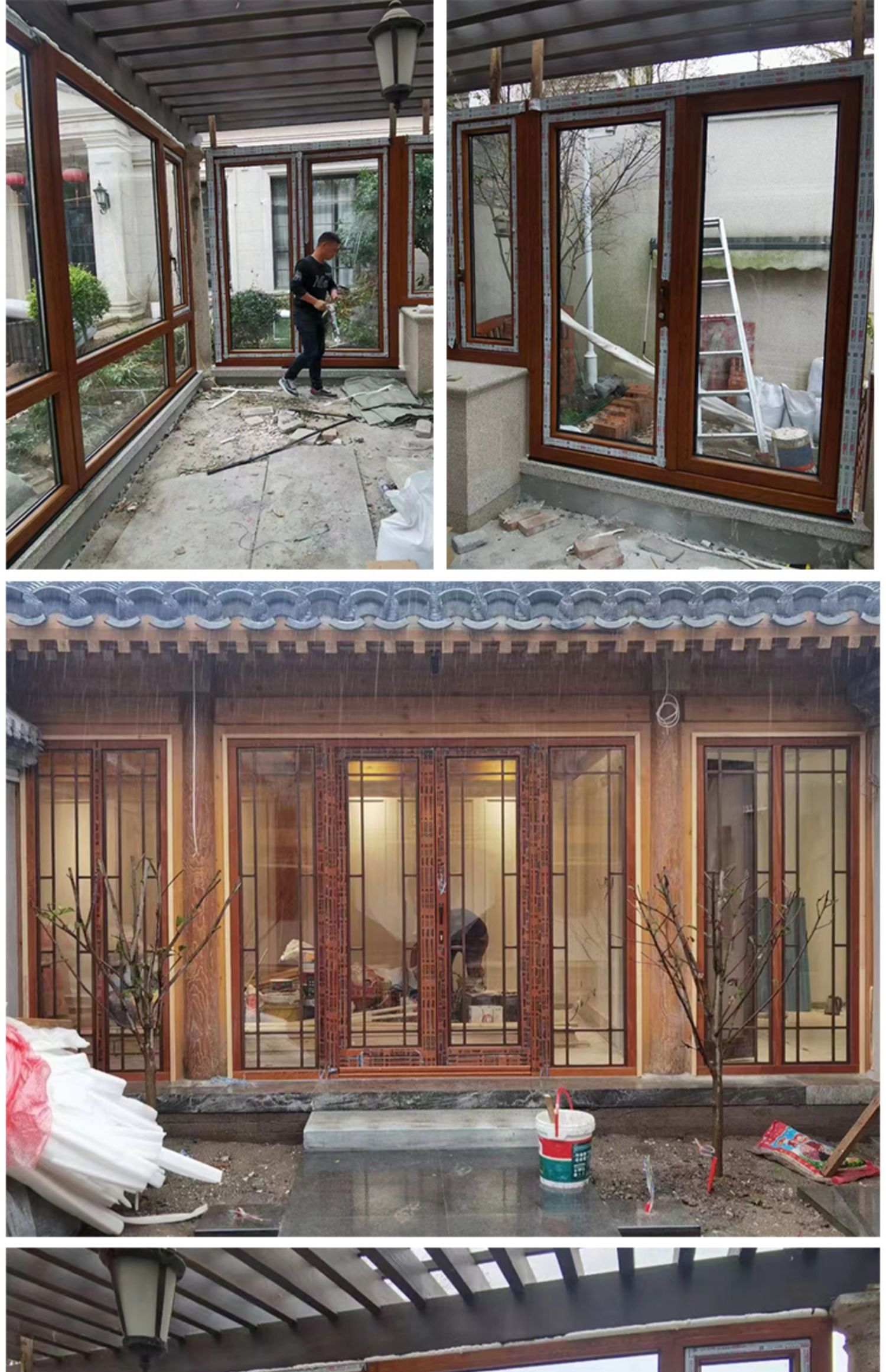 豪华铝包木门窗德式木包铝门窗纯实木门窗断桥铝隔音窗玻璃阳光房(图15)