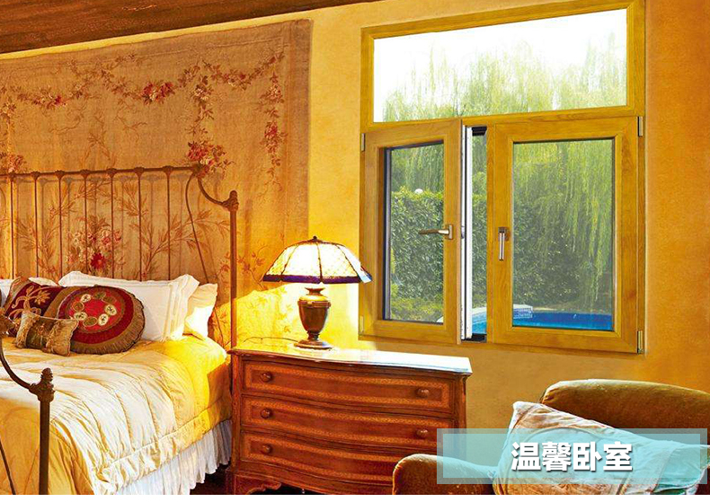 德国铝包木木包铝欧式纯实木门窗折叠门金钢网窗纱一体窗封阳台(图2)