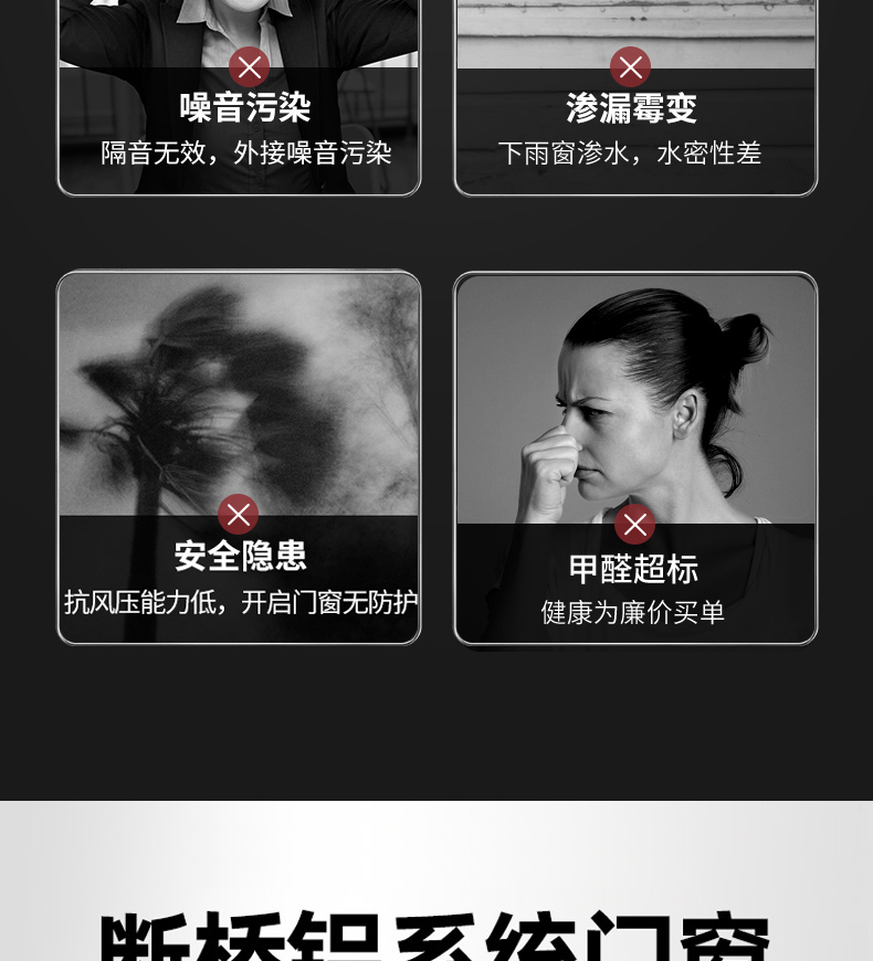 北京88断桥铝系统门窗封阳台封窗铝合金隔音玻璃落地窗内开内倒窗(图4)