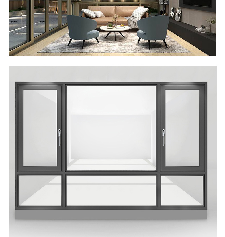 北京88断桥铝系统门窗封阳台封窗铝合金隔音玻璃落地窗内开内倒窗(图26)