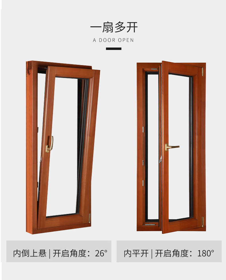 天津别墅高端铝包木门窗系统窗铝木复合窗户门定制木包铝红橡木(图4)