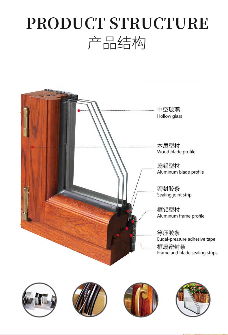 杭州排屋别墅全屋定制高端铝包木系统窗内开内倒隔音隔热封包阳台(图7)