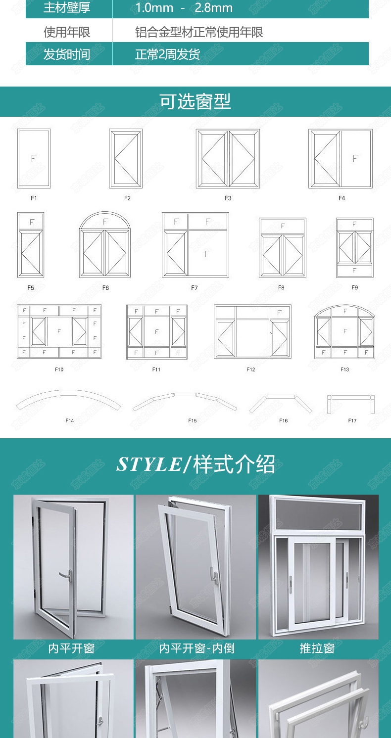 京诚恒达铝包木门窗隔音门窗平开窗封阳台卧室落地窗三层玻璃窗户(图17)
