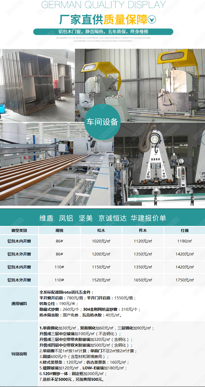 京诚恒达铝包木门窗隔音门窗平开窗封阳台卧室落地窗三层玻璃窗户(图21)