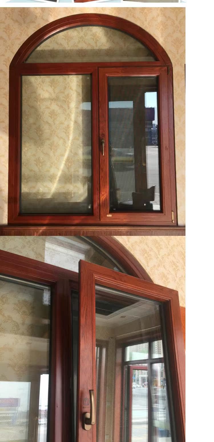 正品德斯兰特断桥铝门窗美州红橡木96金钢一体铝包木门窗隔音窗(图7)