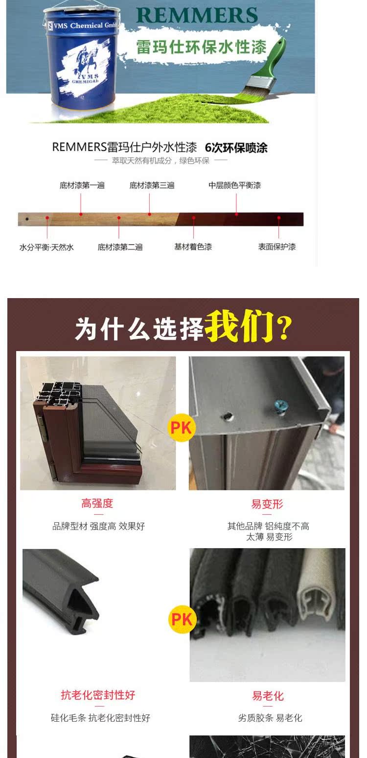 正品德斯兰特断桥铝门窗美州红橡木96金钢一体铝包木门窗隔音窗(图11)