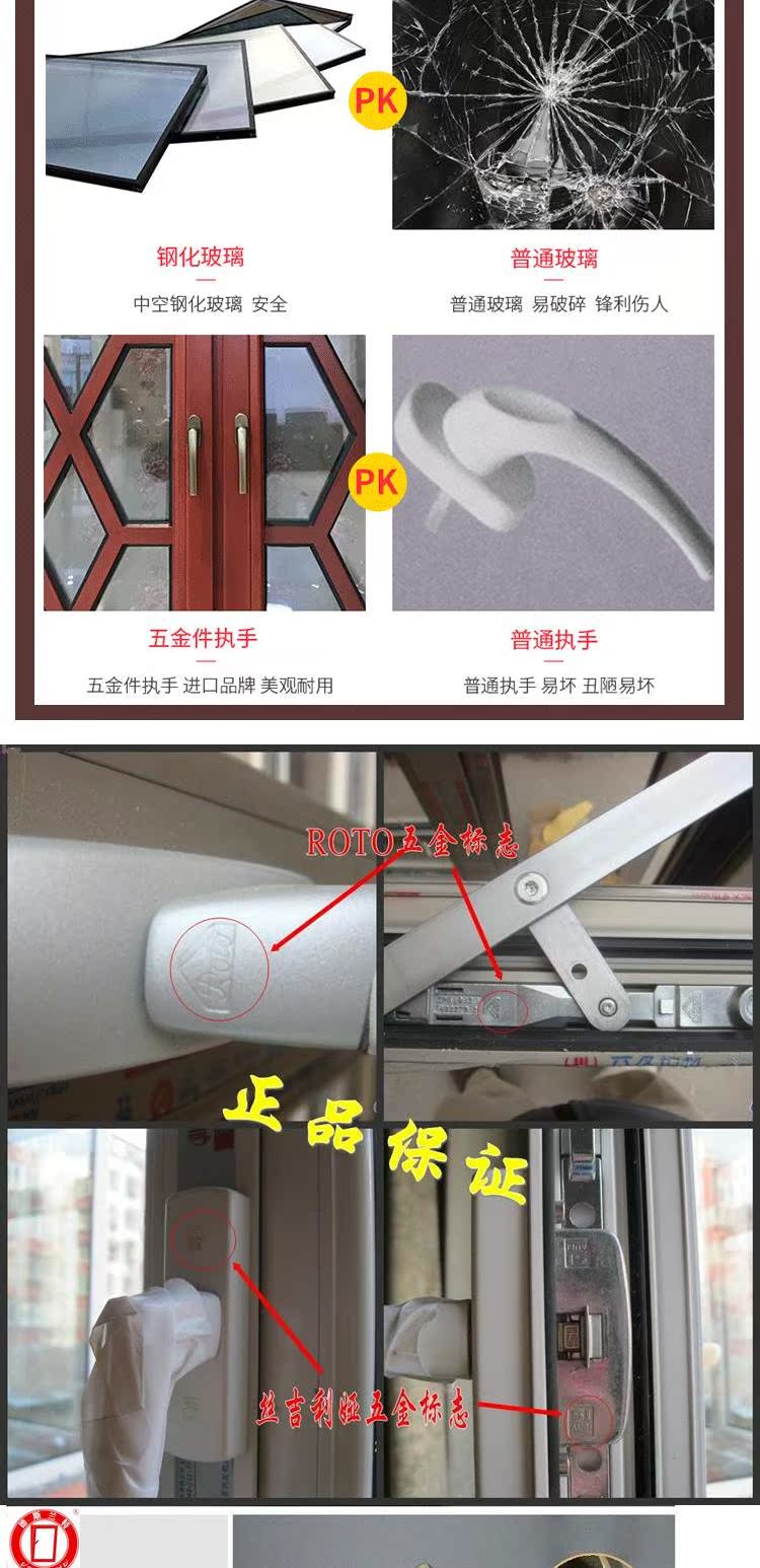 正品德斯兰特断桥铝门窗美州红橡木96金钢一体铝包木门窗隔音窗(图12)