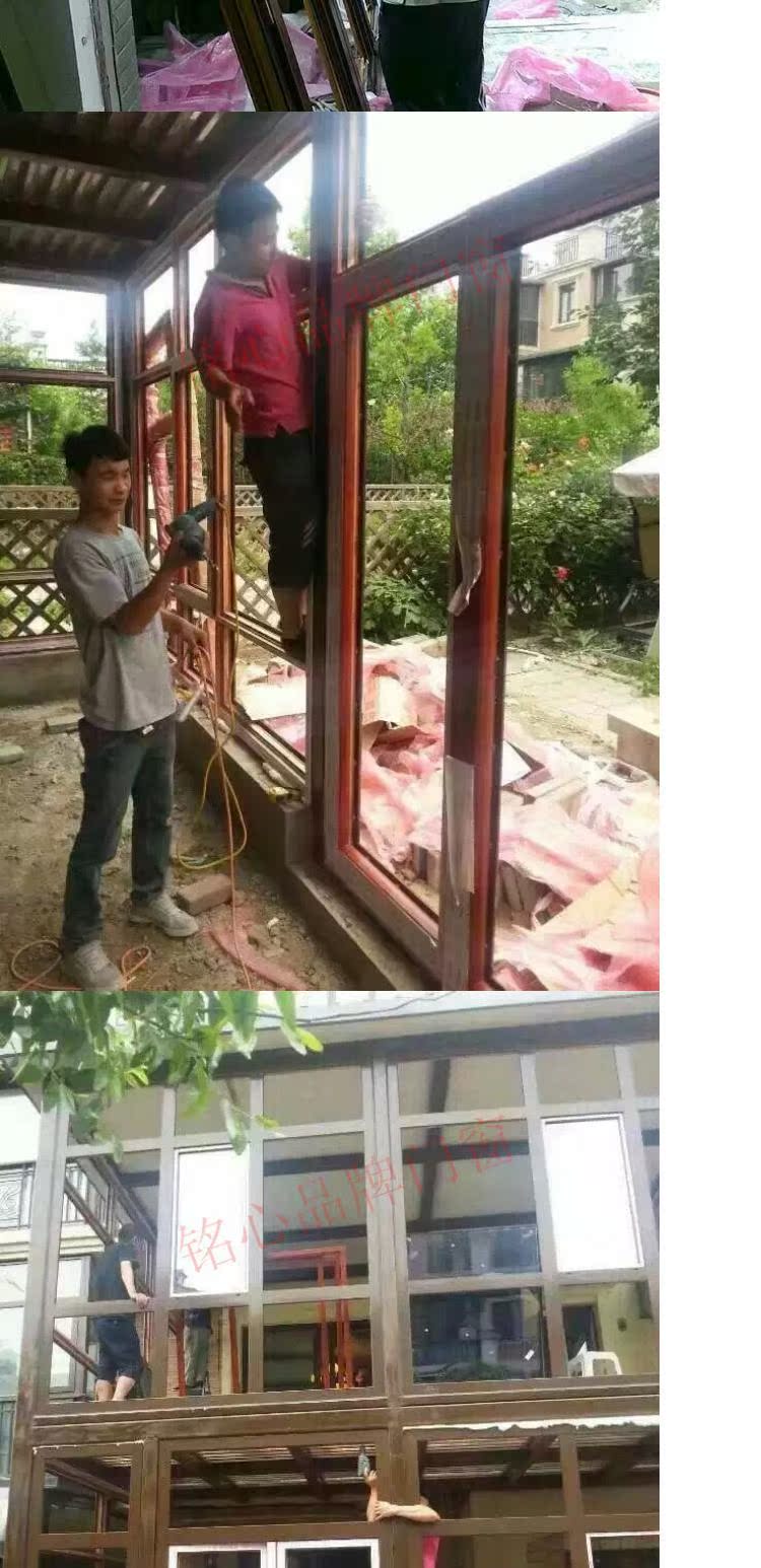 正品德斯兰特断桥铝门窗美州红橡木96金钢一体铝包木门窗隔音窗(图23)