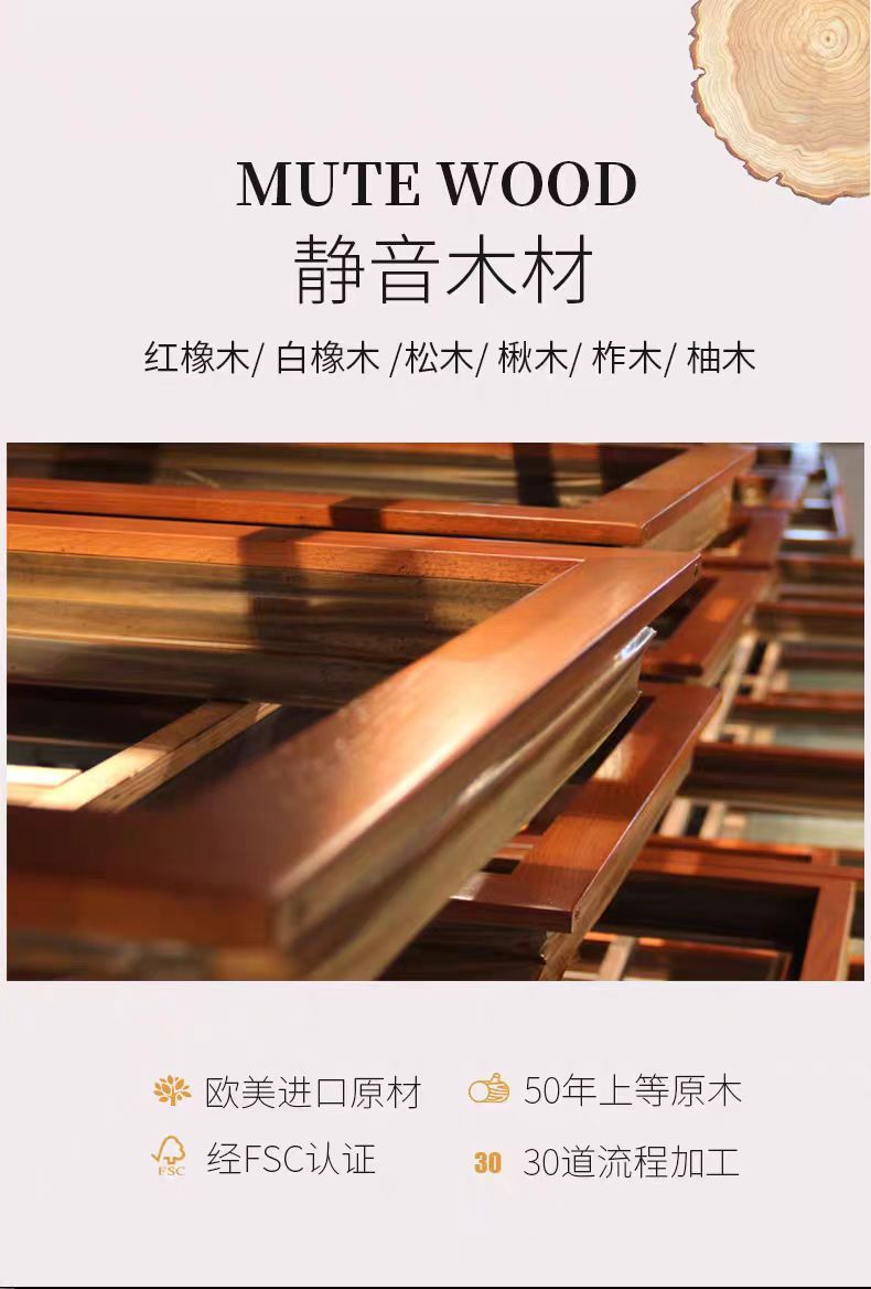 北京别墅高端定制铝包木门窗封阳台阳光房内开内倒外开窗纱一体(图5)