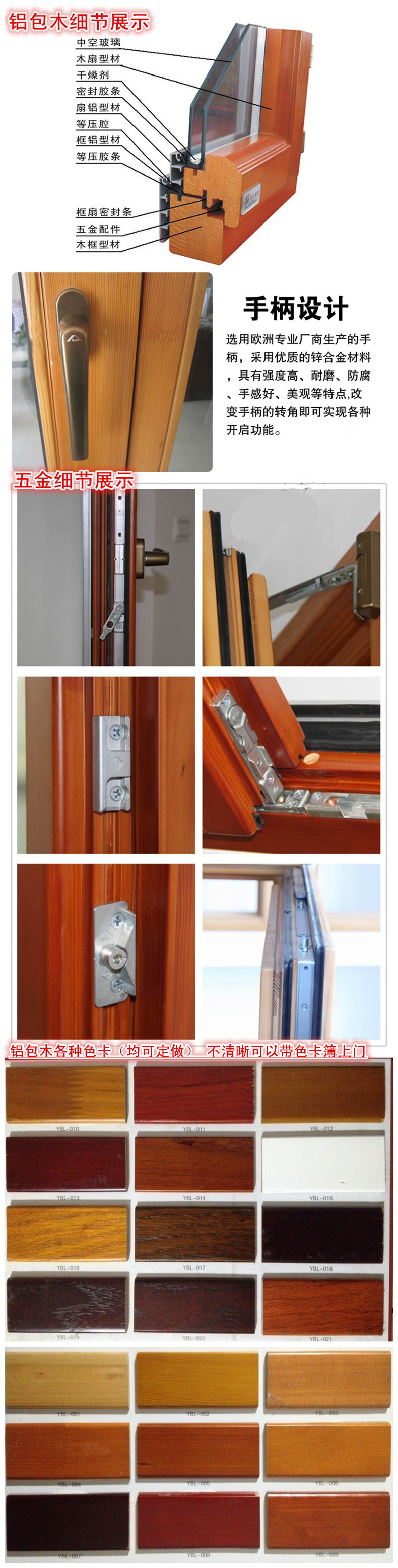 高档别墅铝包木门窗 别墅木包铝门窗 实木门窗(图1)