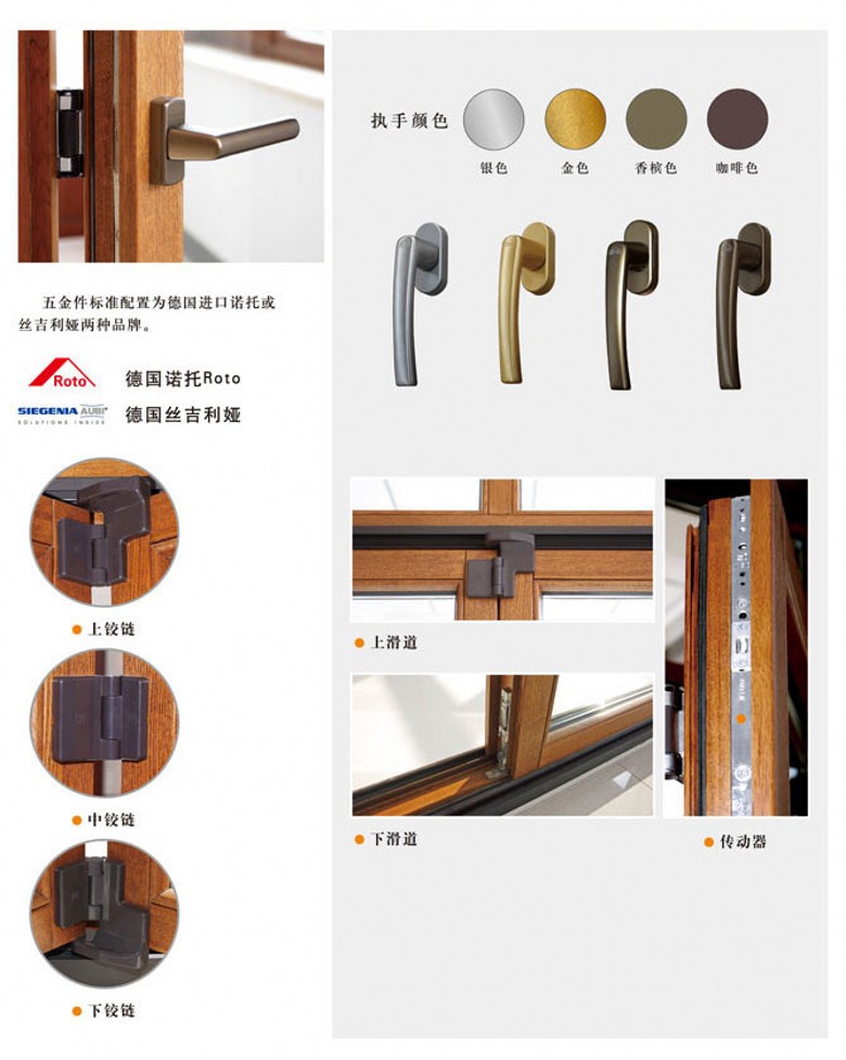 高档别墅铝包木门窗 别墅木包铝门窗 实木门窗(图4)