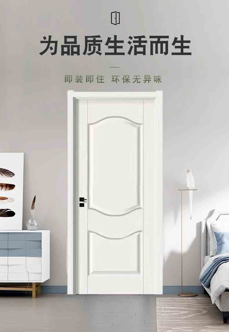 现货室内门卧室门套装门实木复合家用房间门免漆门生态门碳晶安装(图1)