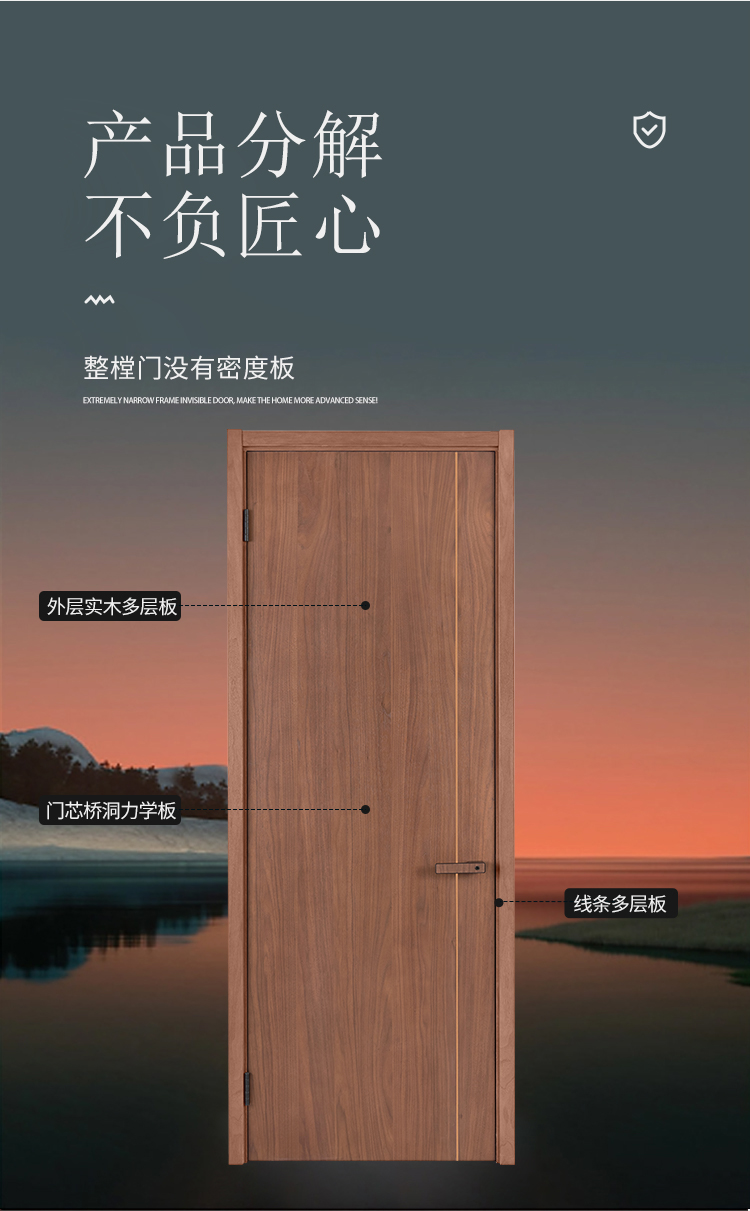 简约实木复合烤漆门家用房间门卧室门多层实木室内门极简风套装门(图9)