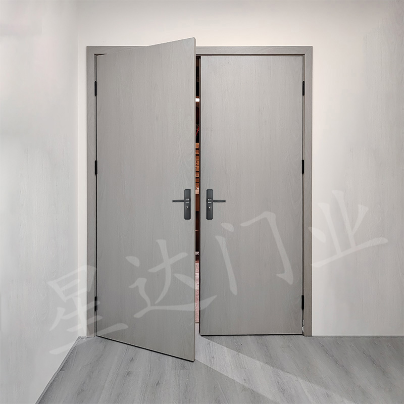 卧室碳晶实木门免漆室内门隔音生态门定制房间门防火包厢门双开门(图12)