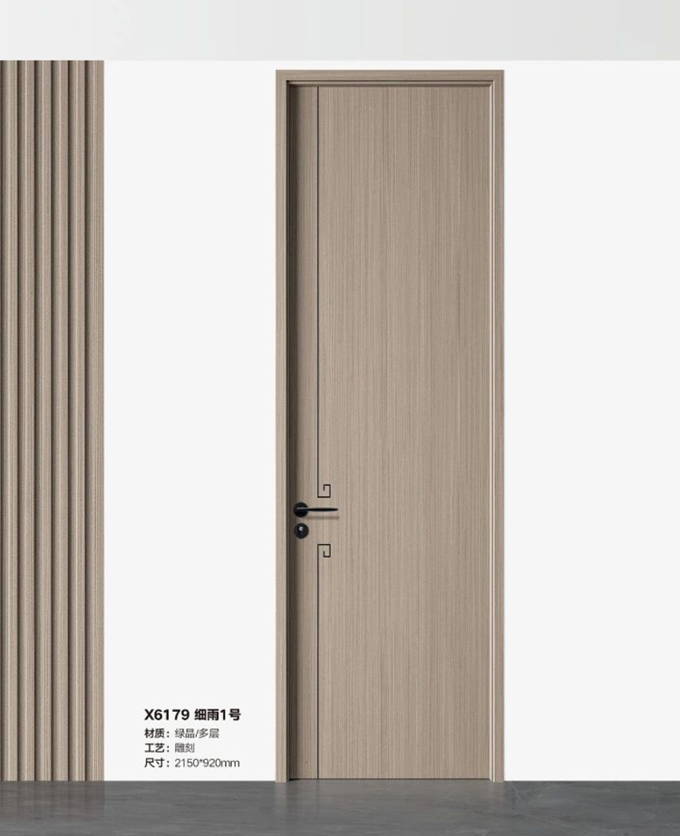 卧室门免漆实木复合套装门碳晶室内门隔音家用实木门隐形房间门(图2)
