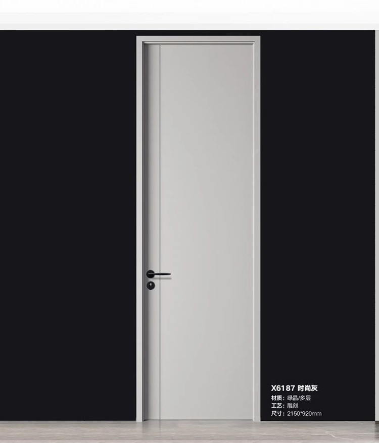 卧室门免漆实木复合套装门碳晶室内门隔音家用实木门隐形房间门(图4)
