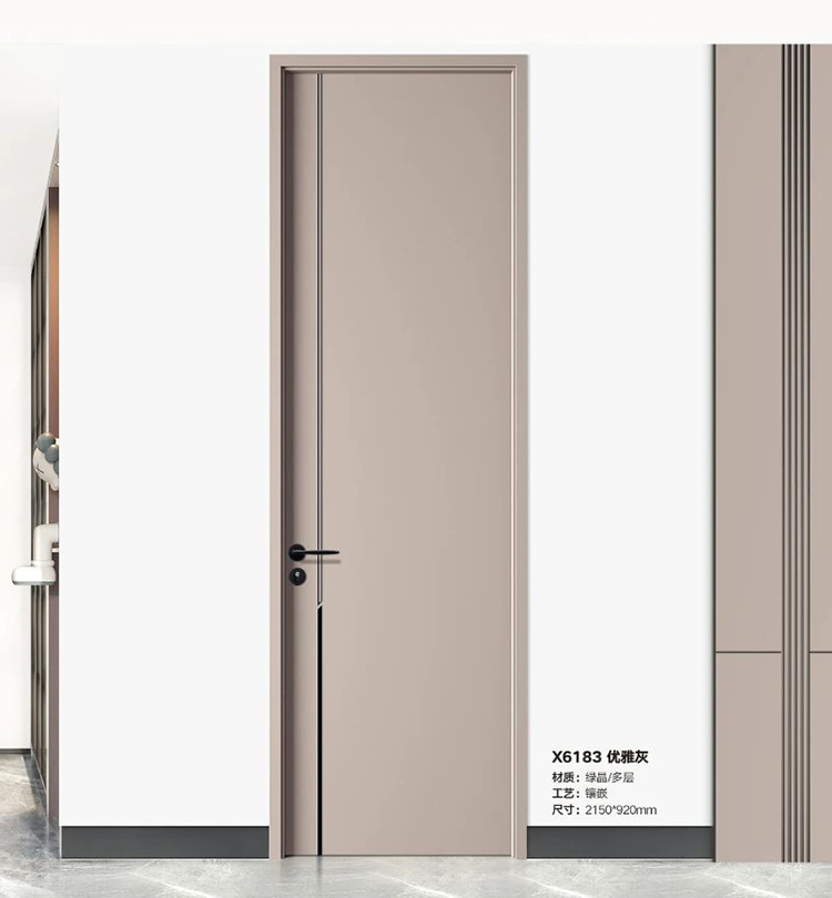 卧室门免漆实木复合套装门碳晶室内门隔音家用实木门隐形房间门(图7)