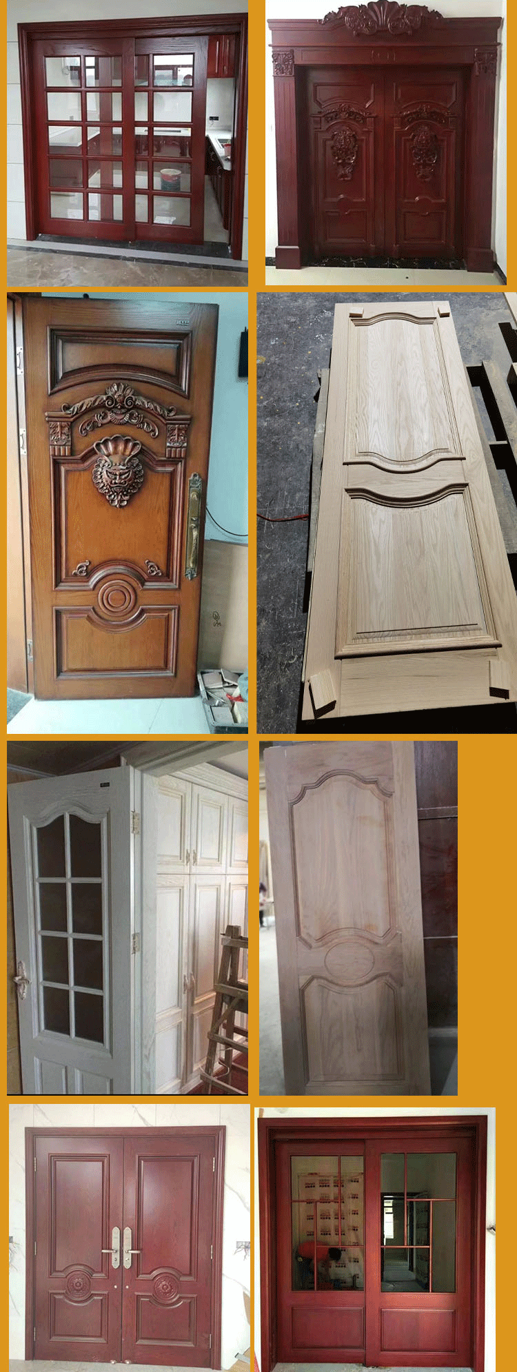 套装门实木门红橡原木门房间门推拉门房门原木定制厂家长沙全房定(图3)