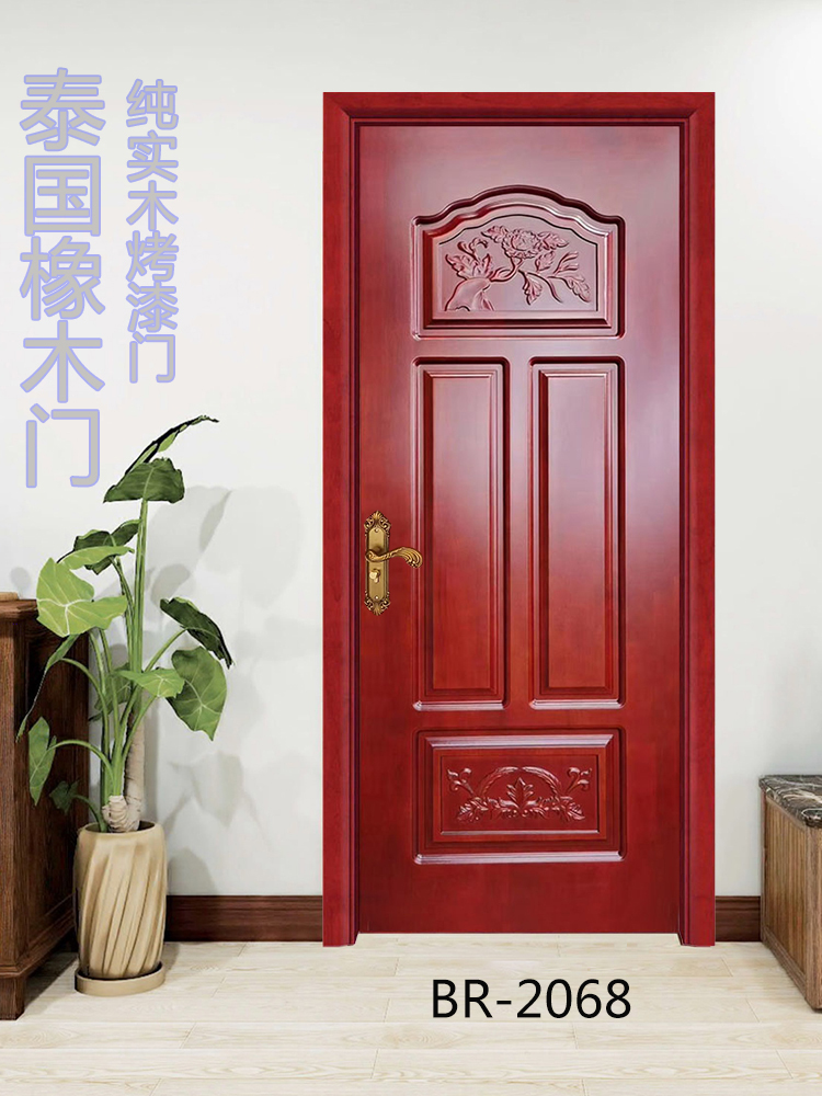 欧式实木门法式扣线房间门泰国橡胶木烤漆卧室门室内套装门定制(图65)