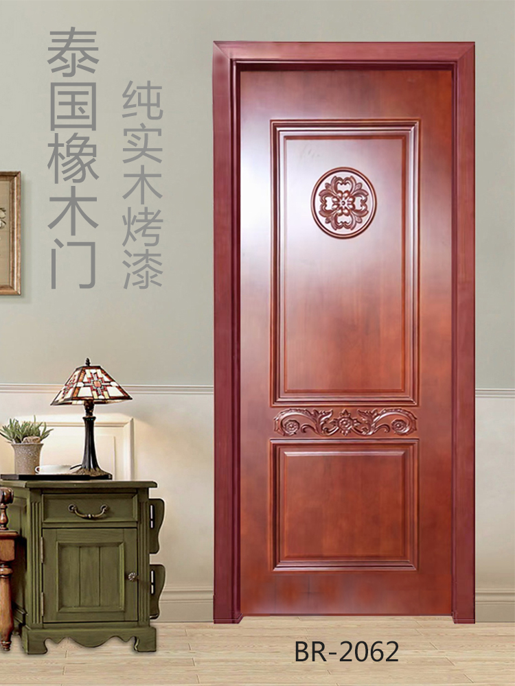 欧式实木门法式扣线房间门泰国橡胶木烤漆卧室门室内套装门定制(图71)