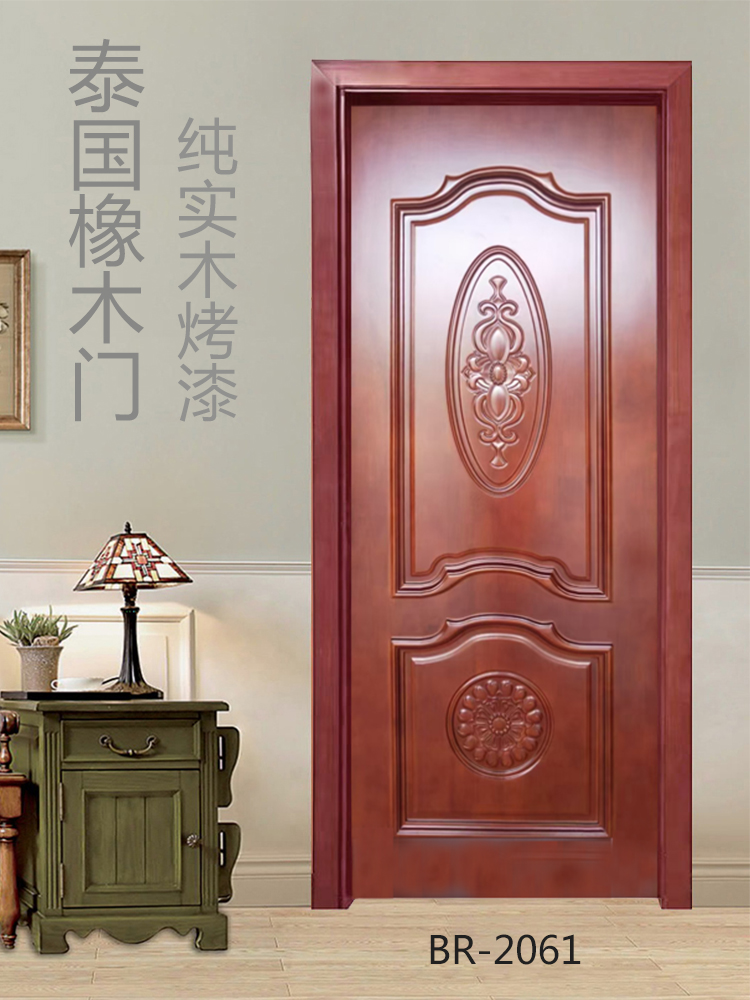 欧式实木门法式扣线房间门泰国橡胶木烤漆卧室门室内套装门定制(图73)