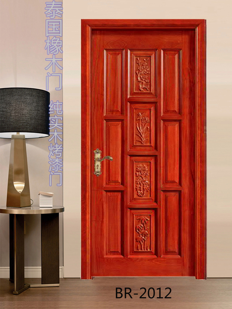 欧式实木门法式扣线房间门泰国橡胶木烤漆卧室门室内套装门定制(图93)