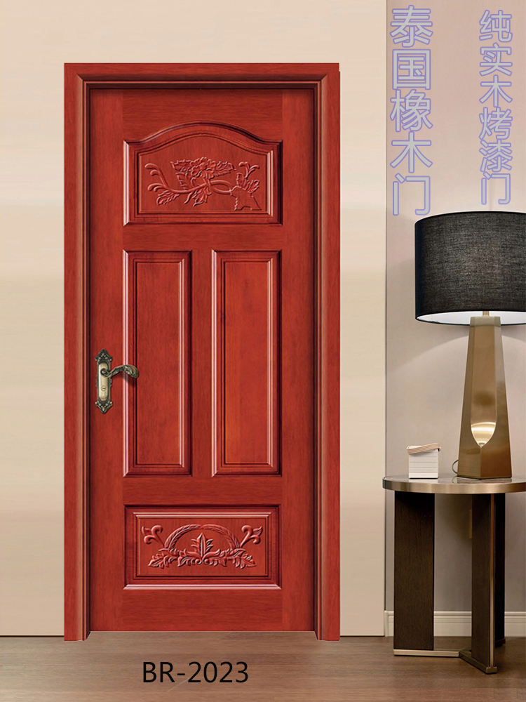 欧式实木门法式扣线房间门泰国橡胶木烤漆卧室门室内套装门定制(图84)