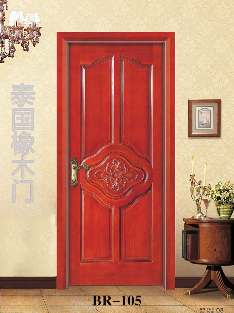 欧式实木门法式扣线房间门泰国橡胶木烤漆卧室门室内套装门定制(图96)