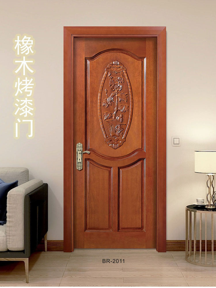 欧式实木门法式扣线房间门泰国橡胶木烤漆卧室门室内套装门定制(图95)