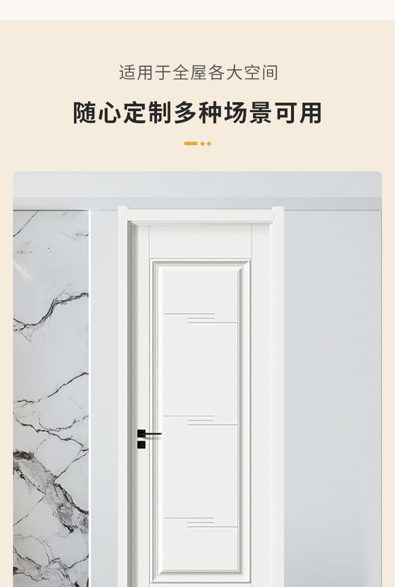 白色现货免漆生态木门卧室门室内门房间门实木复合现代风(图5)