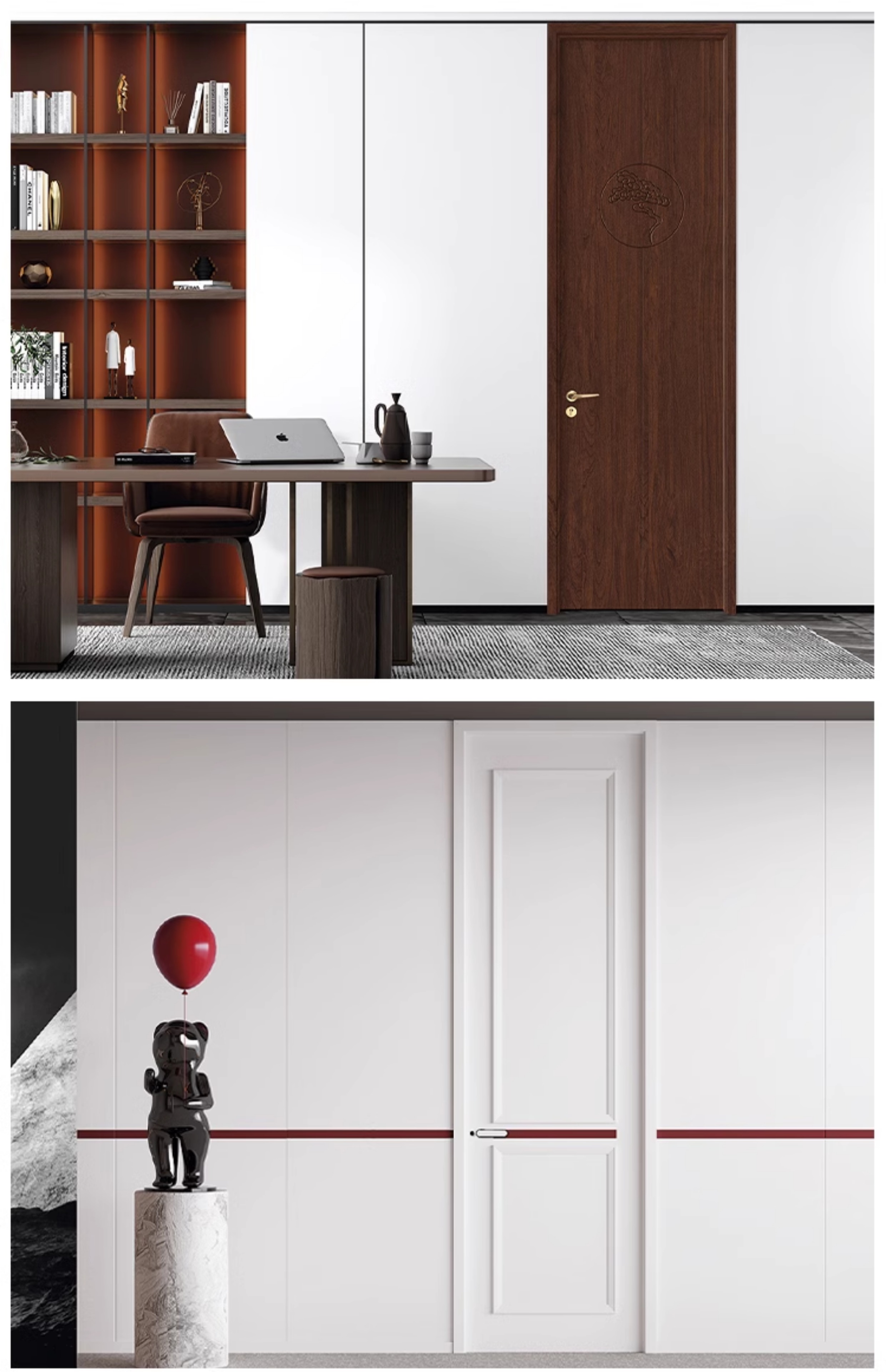 现货卧室门包邮送五金白色实木生态门实木复室内木门免漆门碳晶门(图12)